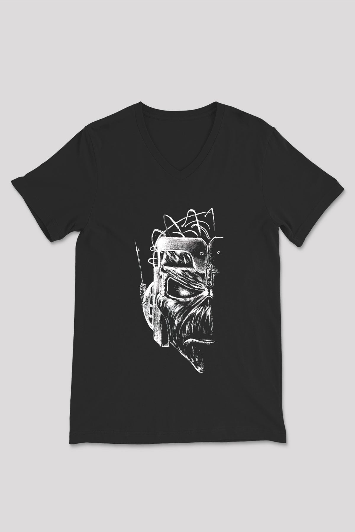Iron Maiden İlluminati Eddie Siyah Unisex V Yaka Tişört T-Shirt