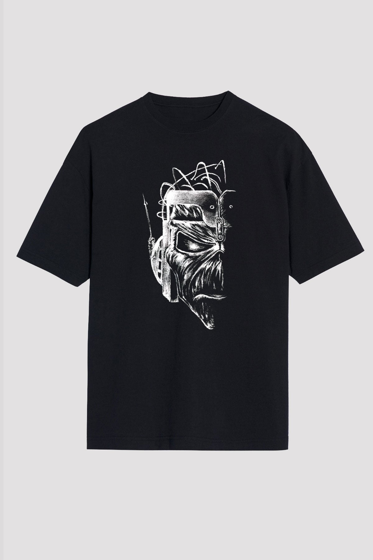 Iron Maiden İlluminati Eddie Siyah Unisex Oversize Tişört T-Shirt