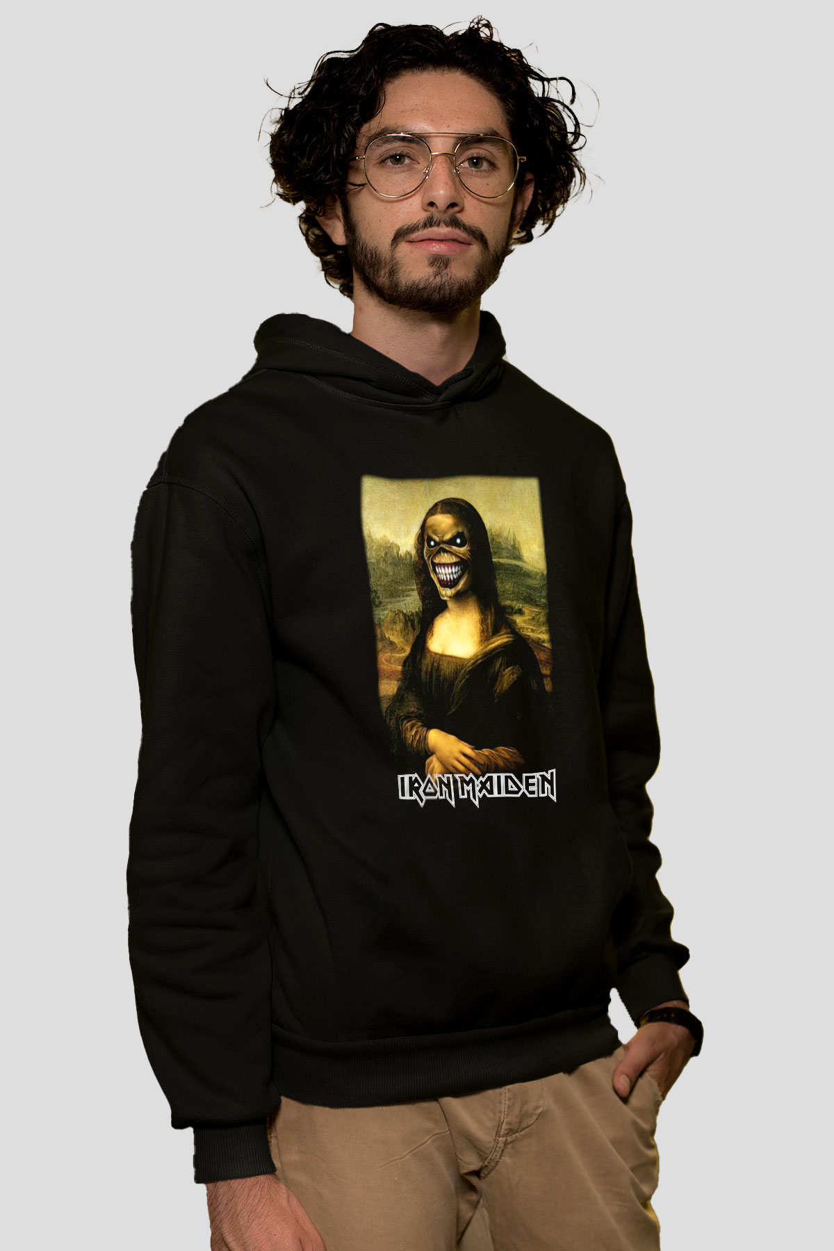 Iron Maiden Mona Lisa Eddie Siyah Unisex Hoodie
