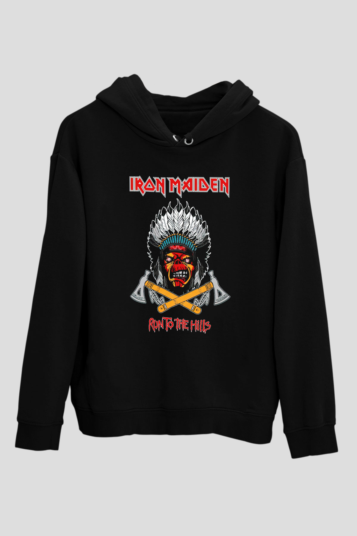 Iron Maiden Run To The Hills Siyah Unisex Hoodie