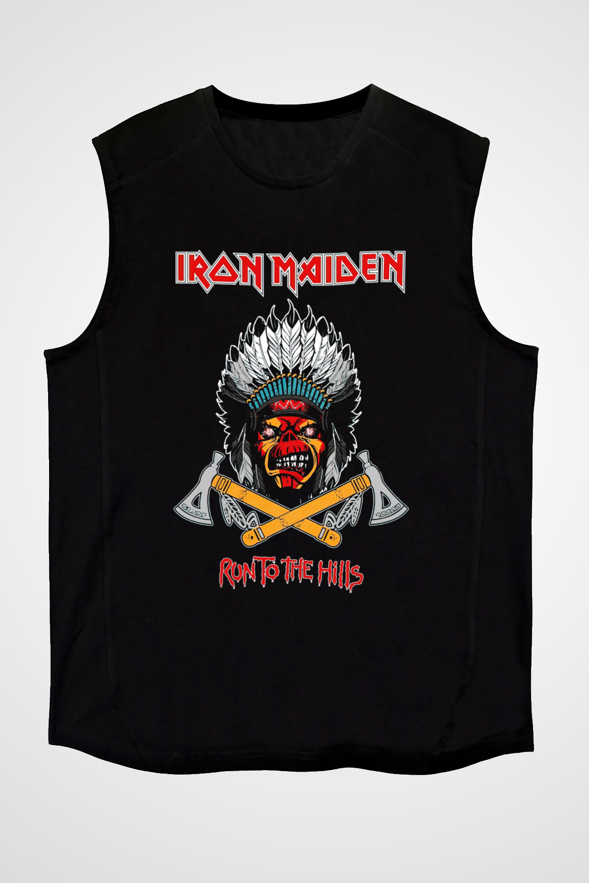 Iron Maiden Run To The Hills Siyah Unisex Kolsuz Tişört