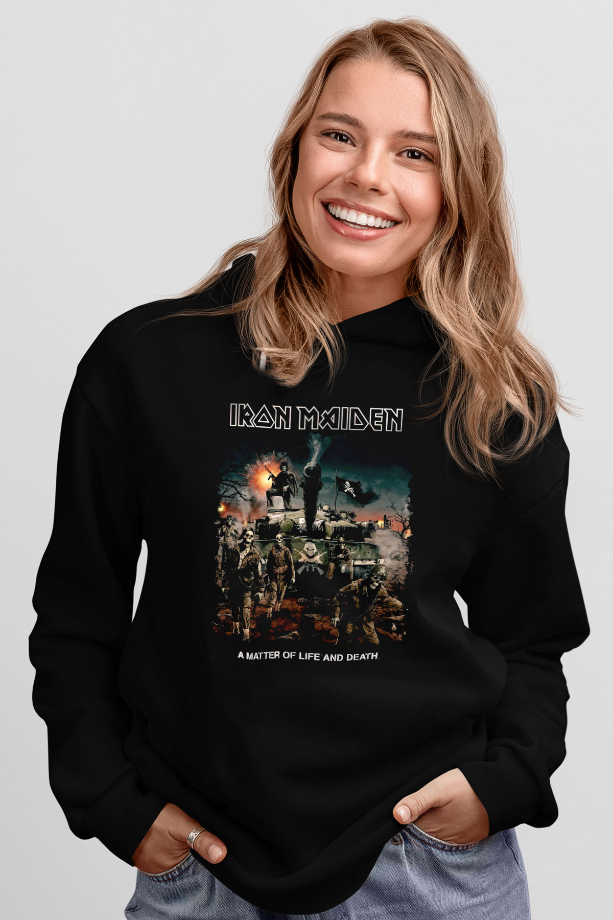 Iron Maiden Siyah Unisex Kapüşonlu Sweatshirt