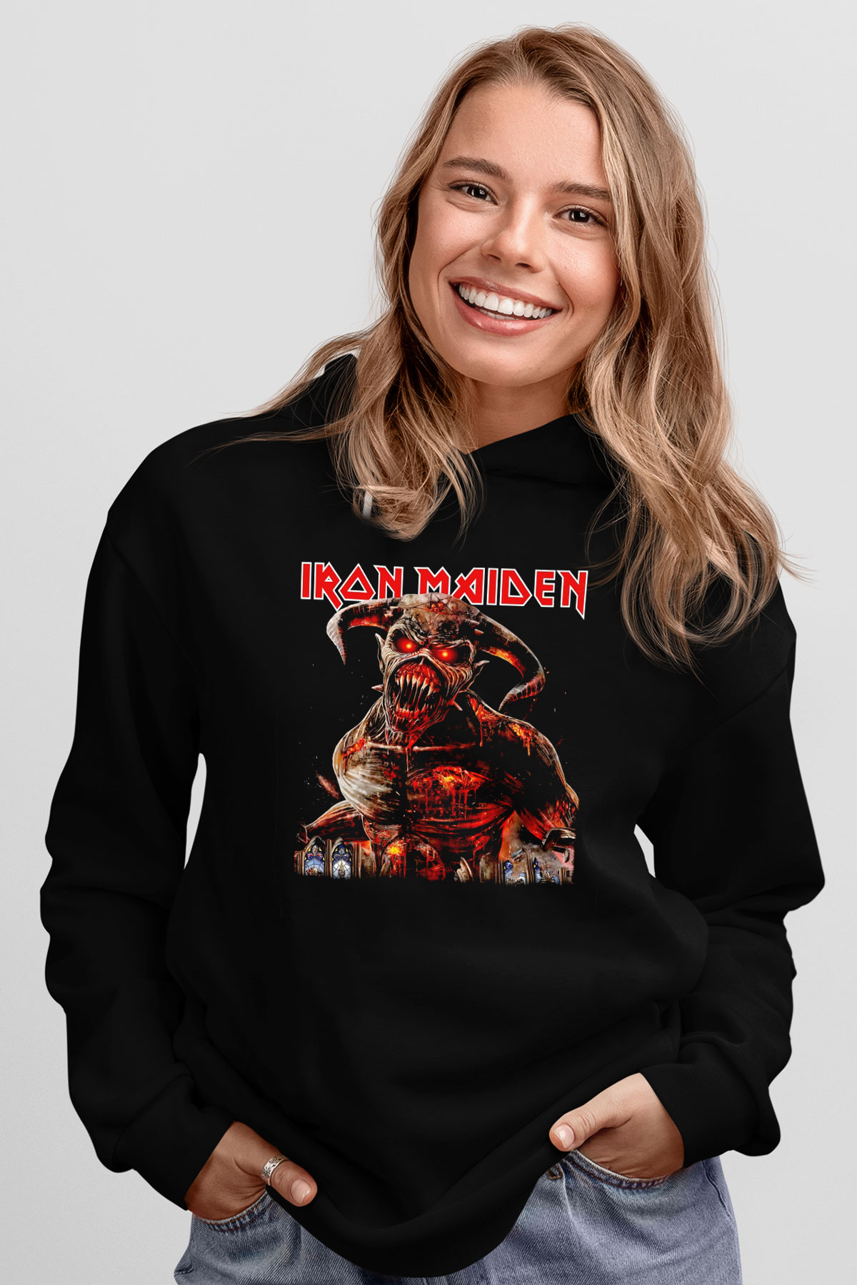 Iron Maiden Siyah Unisex Kapüşonlu Sweatshirt