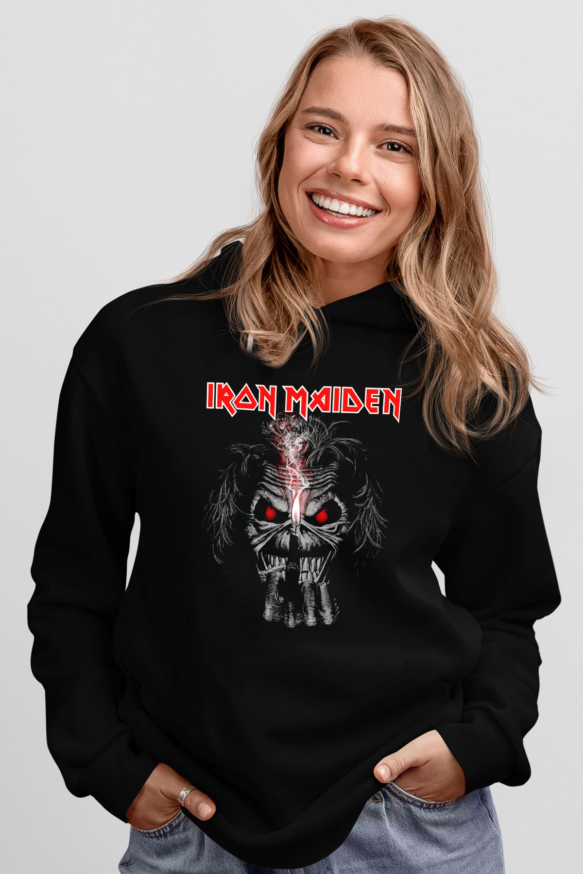 Iron Maiden Siyah Unisex Kapüşonlu Sweatshirt