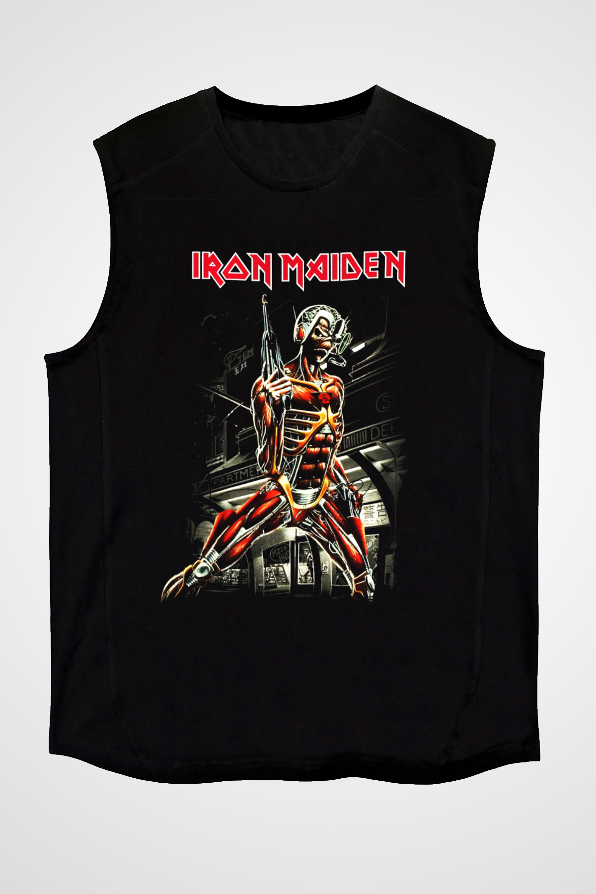 Iron Maiden Siyah Unisex Kolsuz Tişört