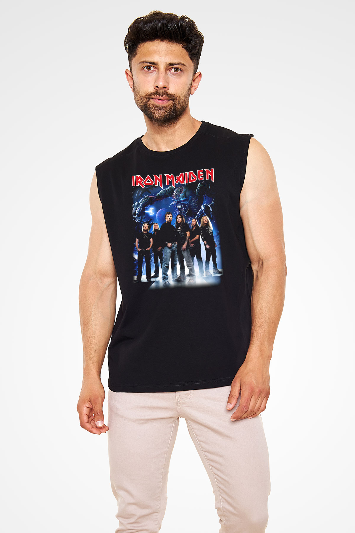 Iron Maiden Siyah Unisex Kolsuz Tişört