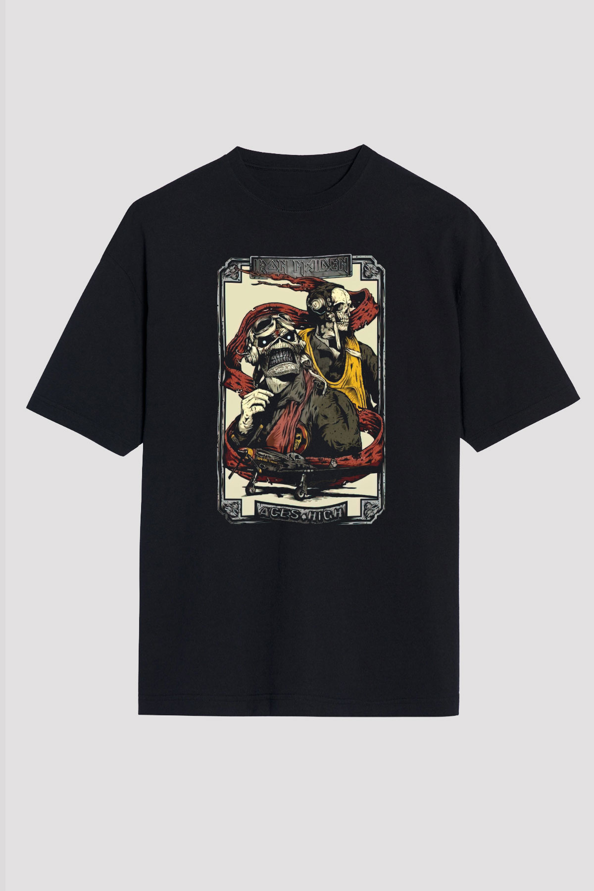 Iron Maiden Siyah Unisex Oversize Tişört T-Shirt