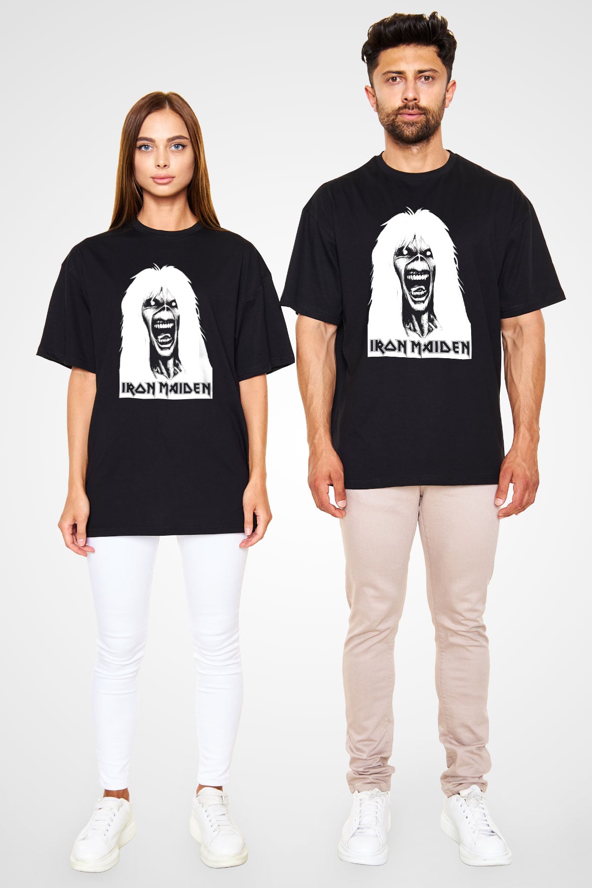 Iron Maiden Siyah Unisex Oversize Tişört T-Shirt