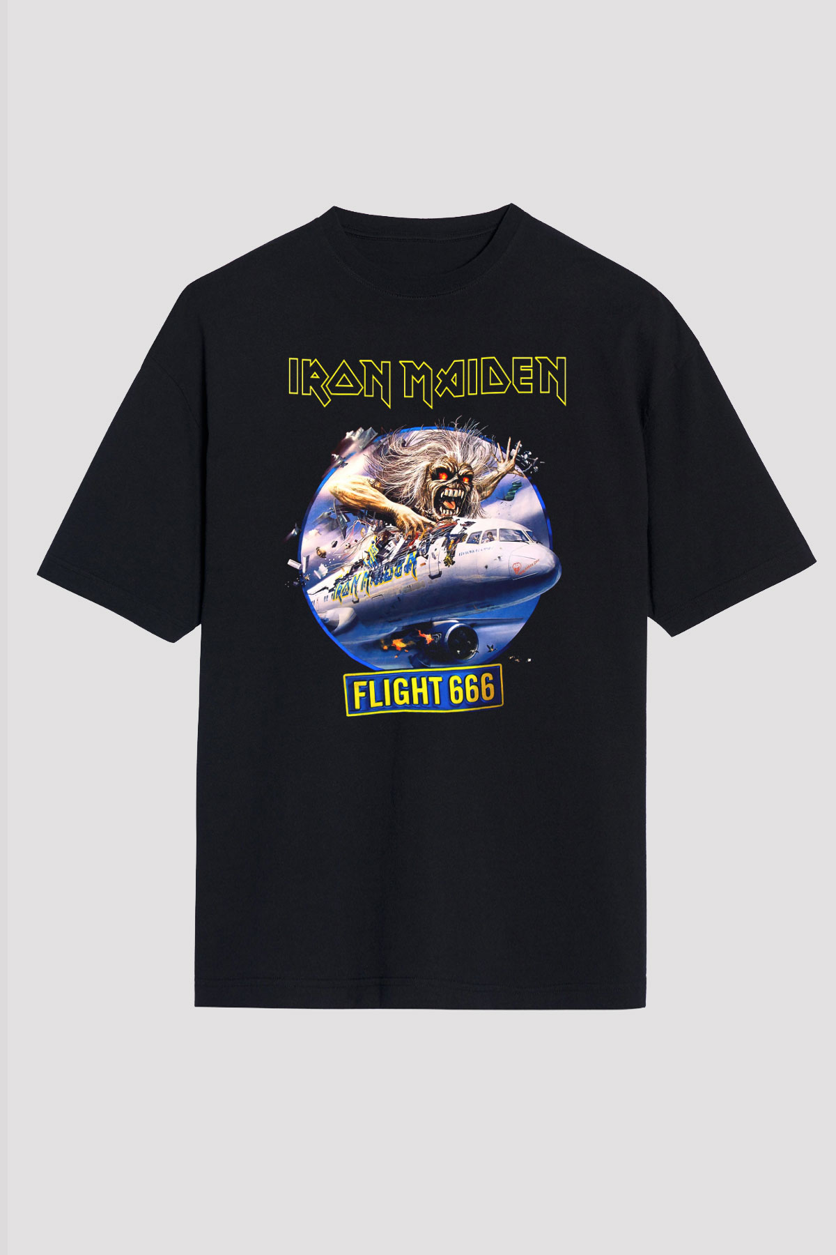 Iron Maiden Siyah Unisex Oversize Tişört T-Shirt