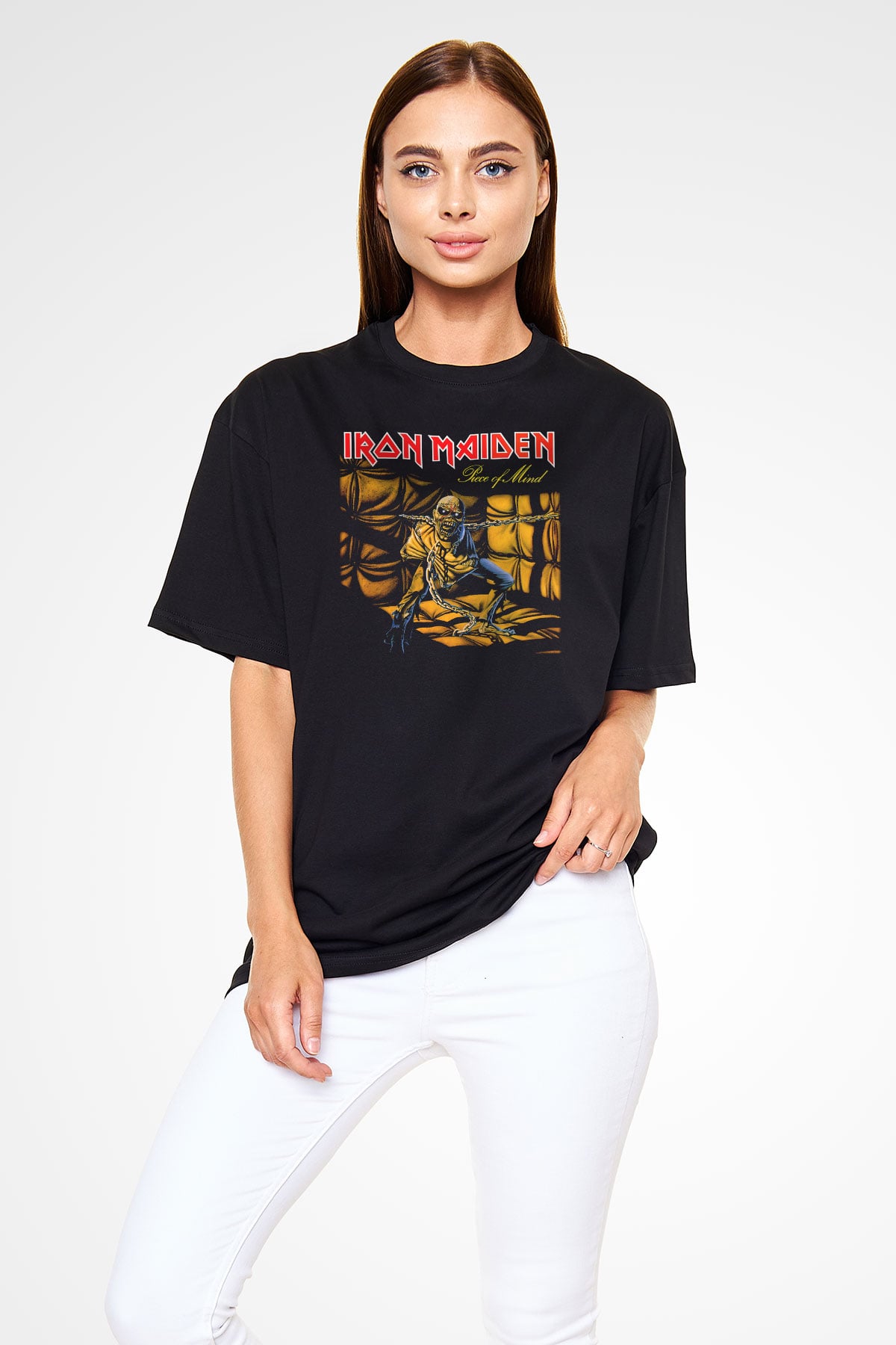 Iron Maiden Siyah Unisex Oversize Tişört T-Shirt