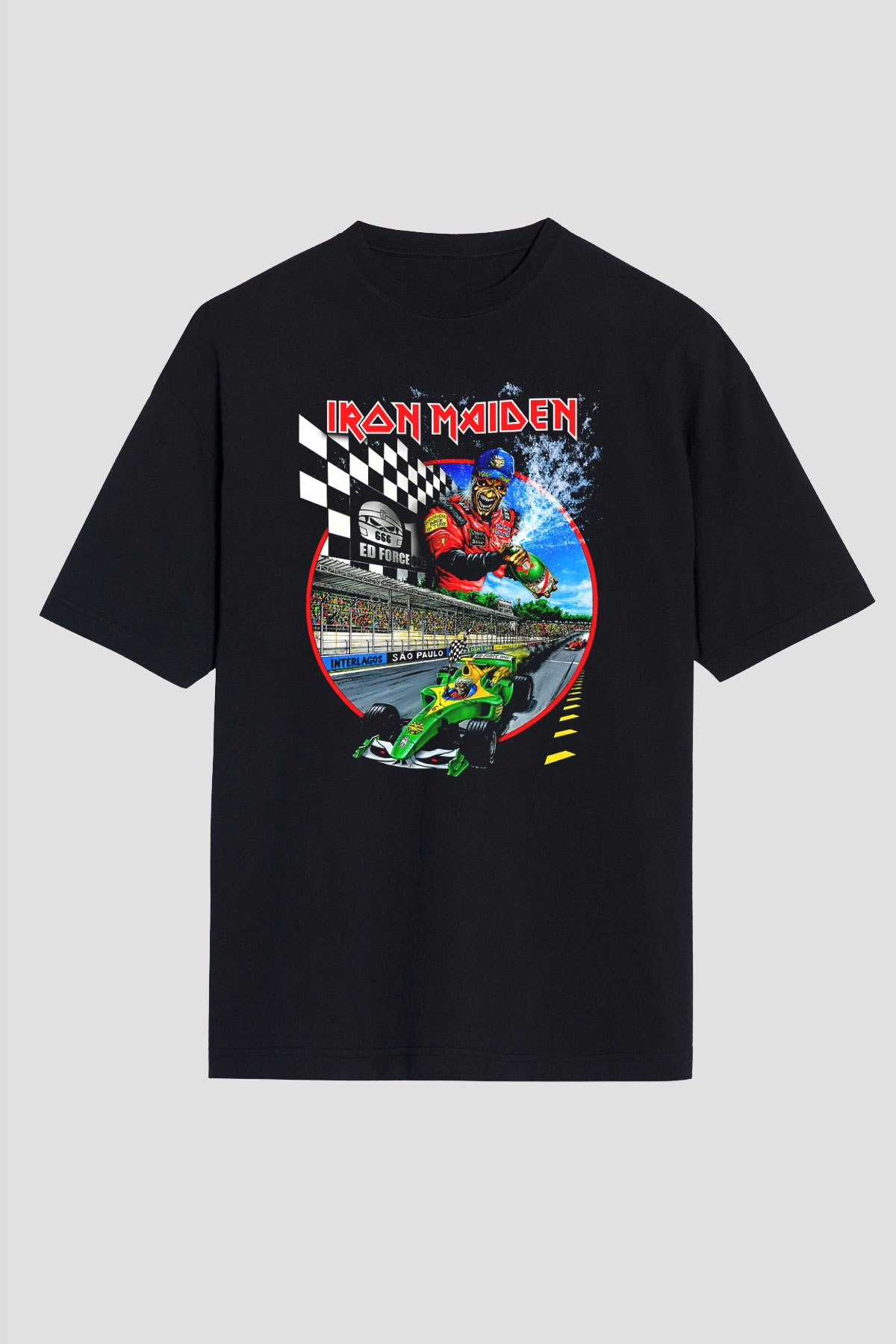 Iron Maiden Siyah Unisex Oversize Tişört T-Shirt
