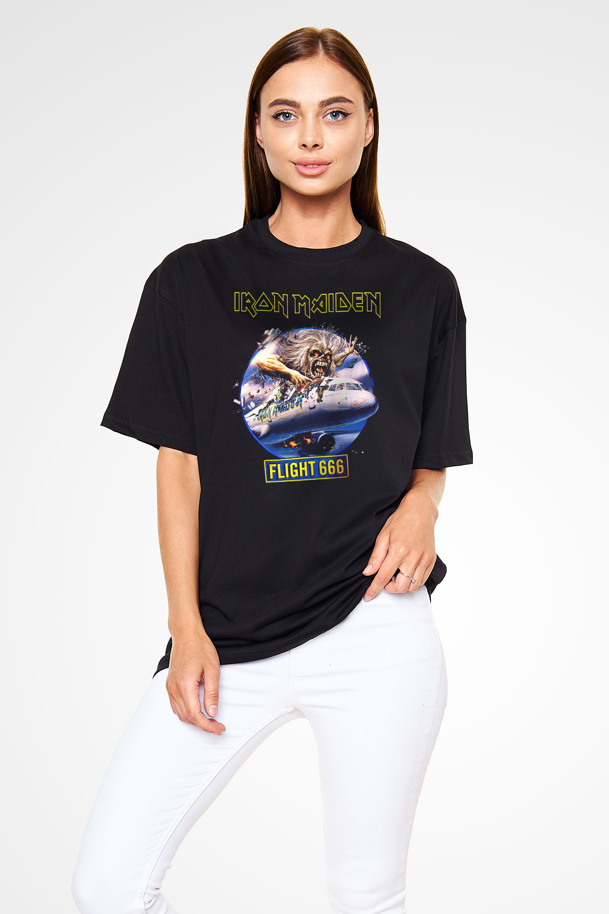 Iron Maiden Siyah Unisex Oversize Tişört T-Shirt