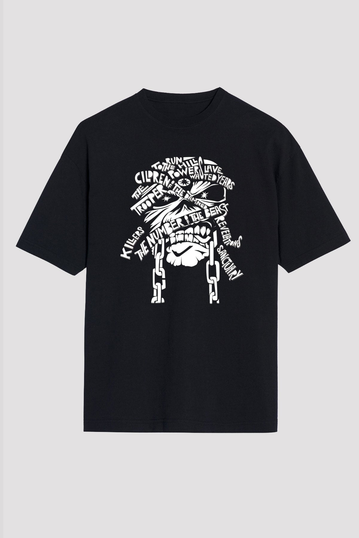 Iron Maiden Siyah Unisex Oversize Tişört T-Shirt