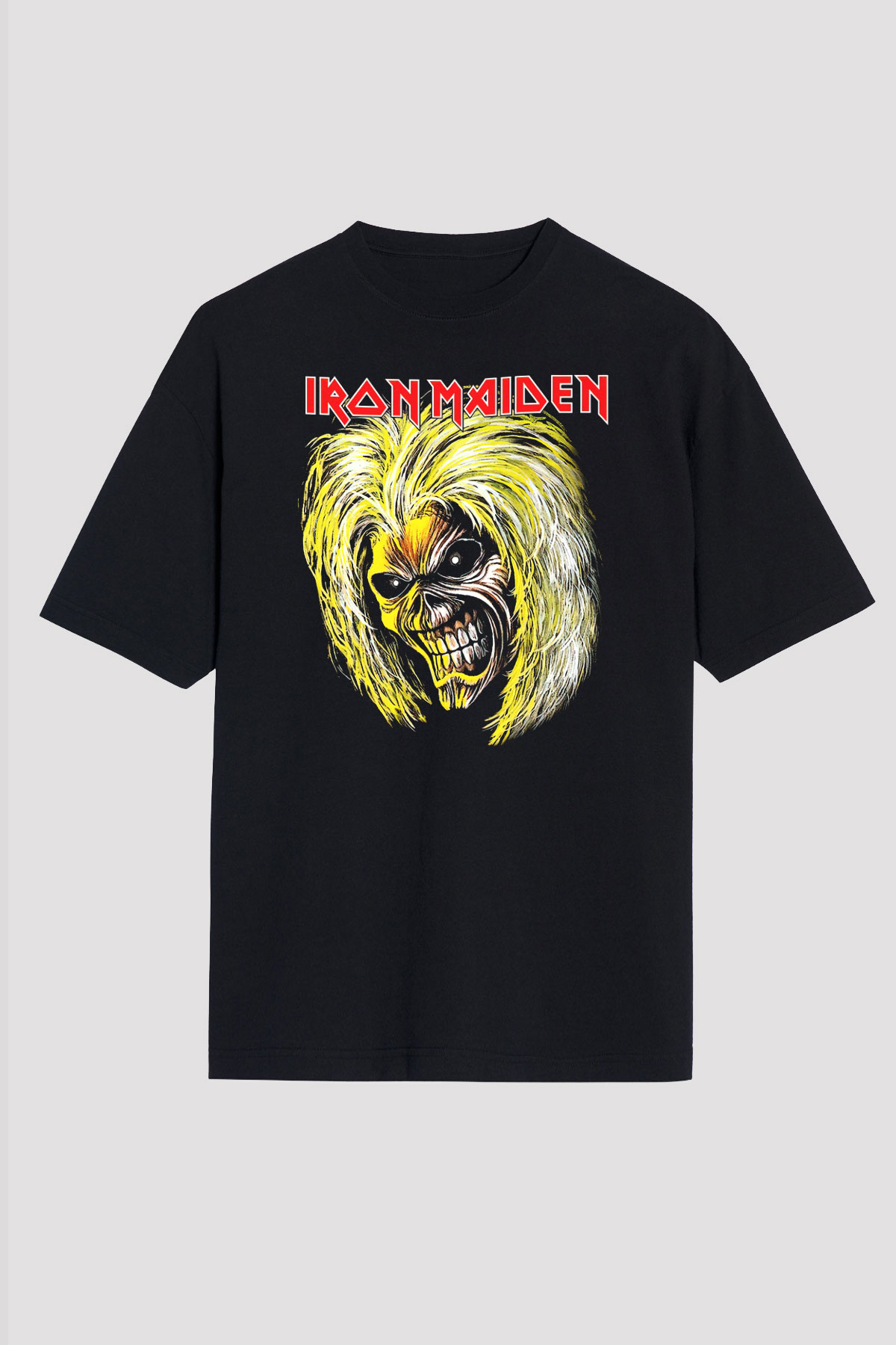 Iron Maiden Siyah Unisex Oversize Tişört T-Shirt