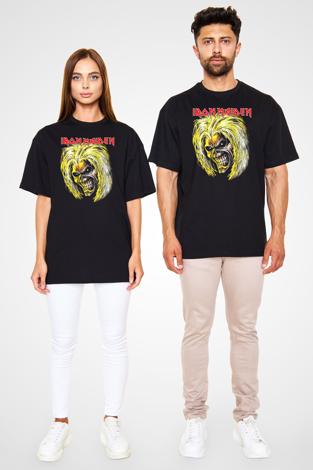 Iron Maiden Siyah Unisex Oversize Tişört T-Shirt