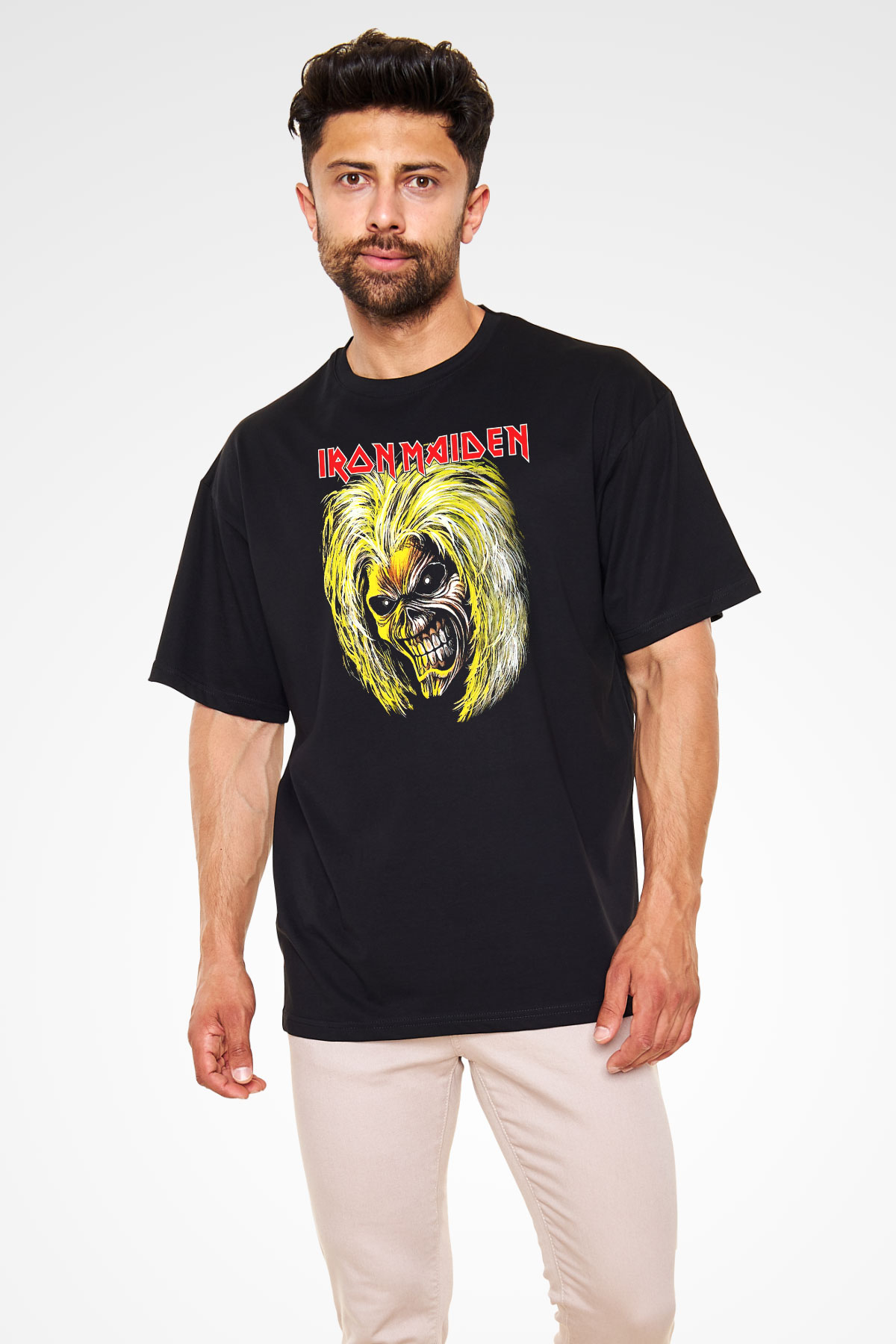 Iron Maiden Siyah Unisex Oversize Tişört T-Shirt