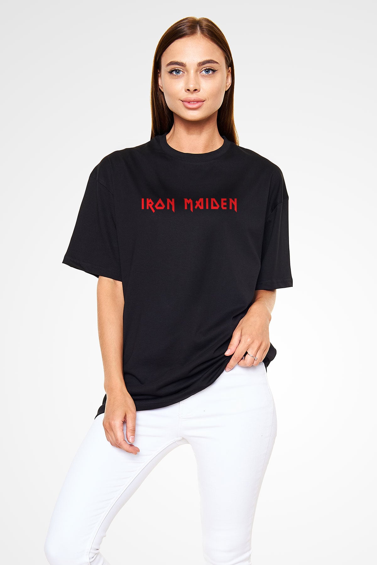 Iron Maiden Siyah Unisex Oversize Tişört T-Shirt