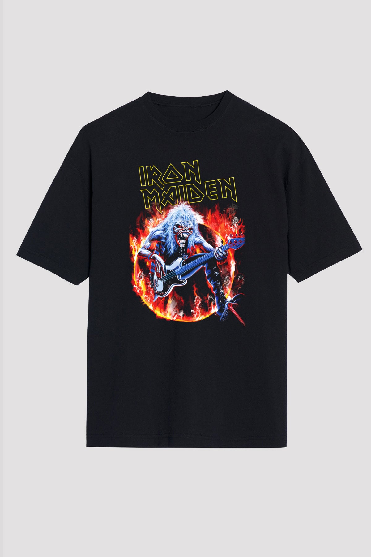 Iron Maiden Siyah Unisex Oversize Tişört T-Shirt