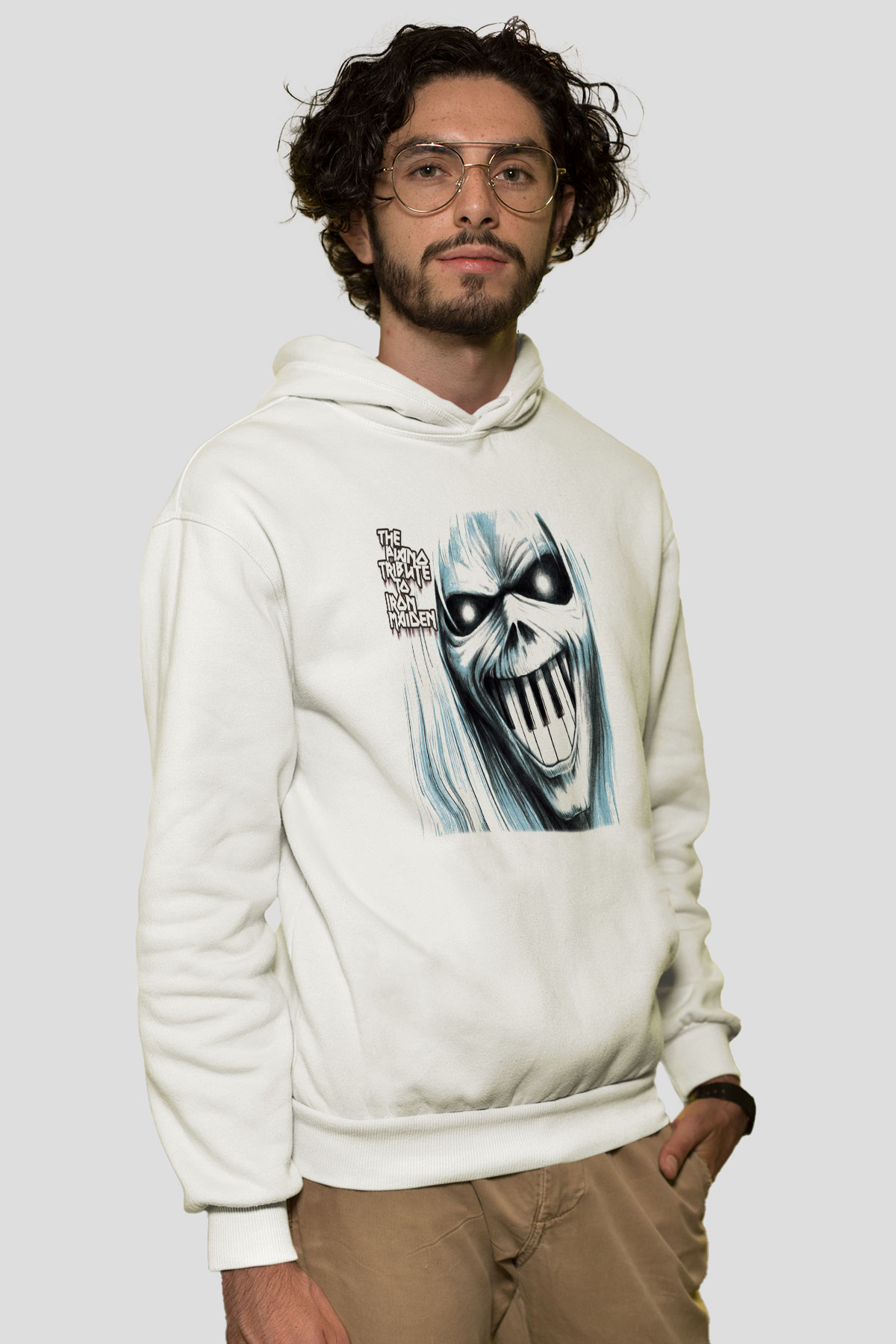 Iron Maiden The Tribute To İron Maiden Beyaz Unisex Kapşonlu Sweatshirt