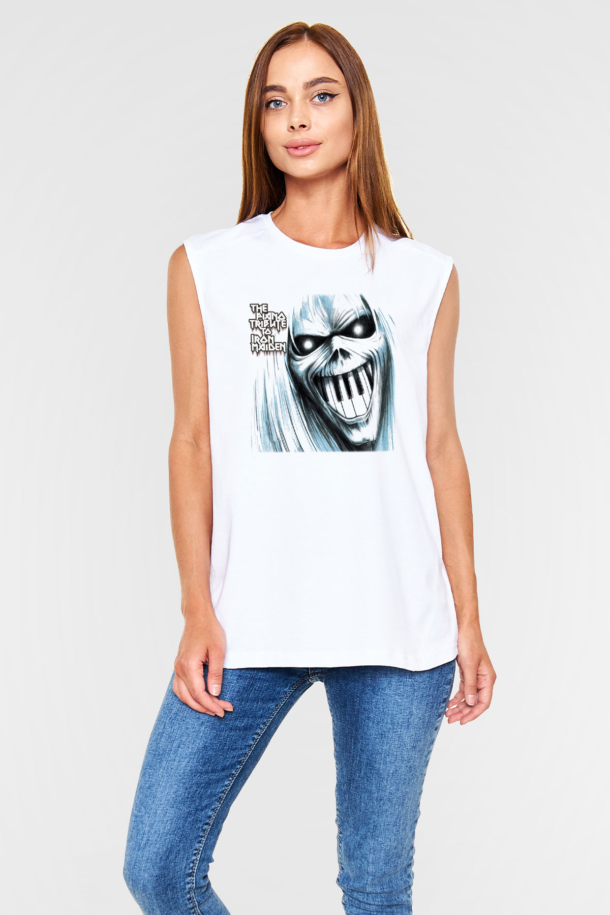 Iron Maiden The Tribute To İron Maiden Beyaz Unisex Kolsuz Tişört
