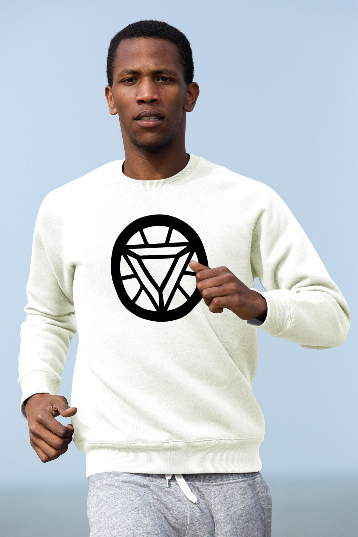Iron Man Beyaz Unisex Sweatshirt