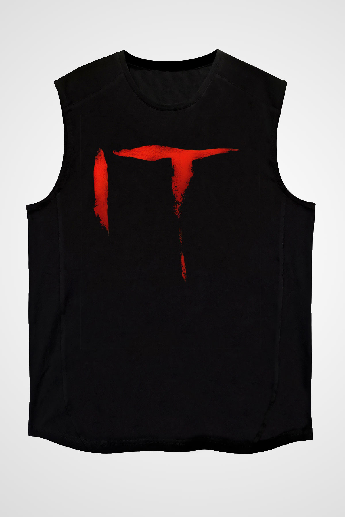 It Siyah Unisex Kolsuz Tişört