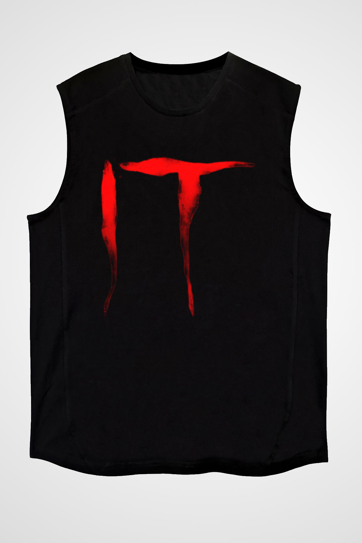 It Siyah Unisex Kolsuz Tişört