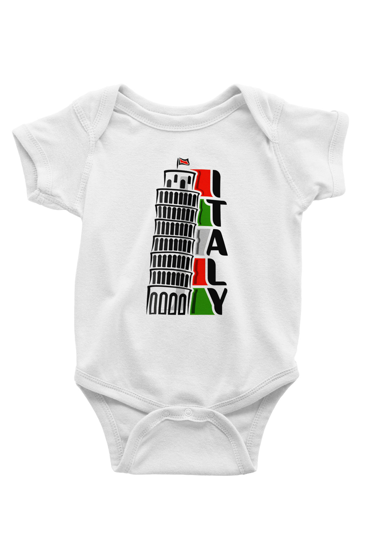 İtalya Baskılı Beyaz Unisex Bebek Body - Zıbın