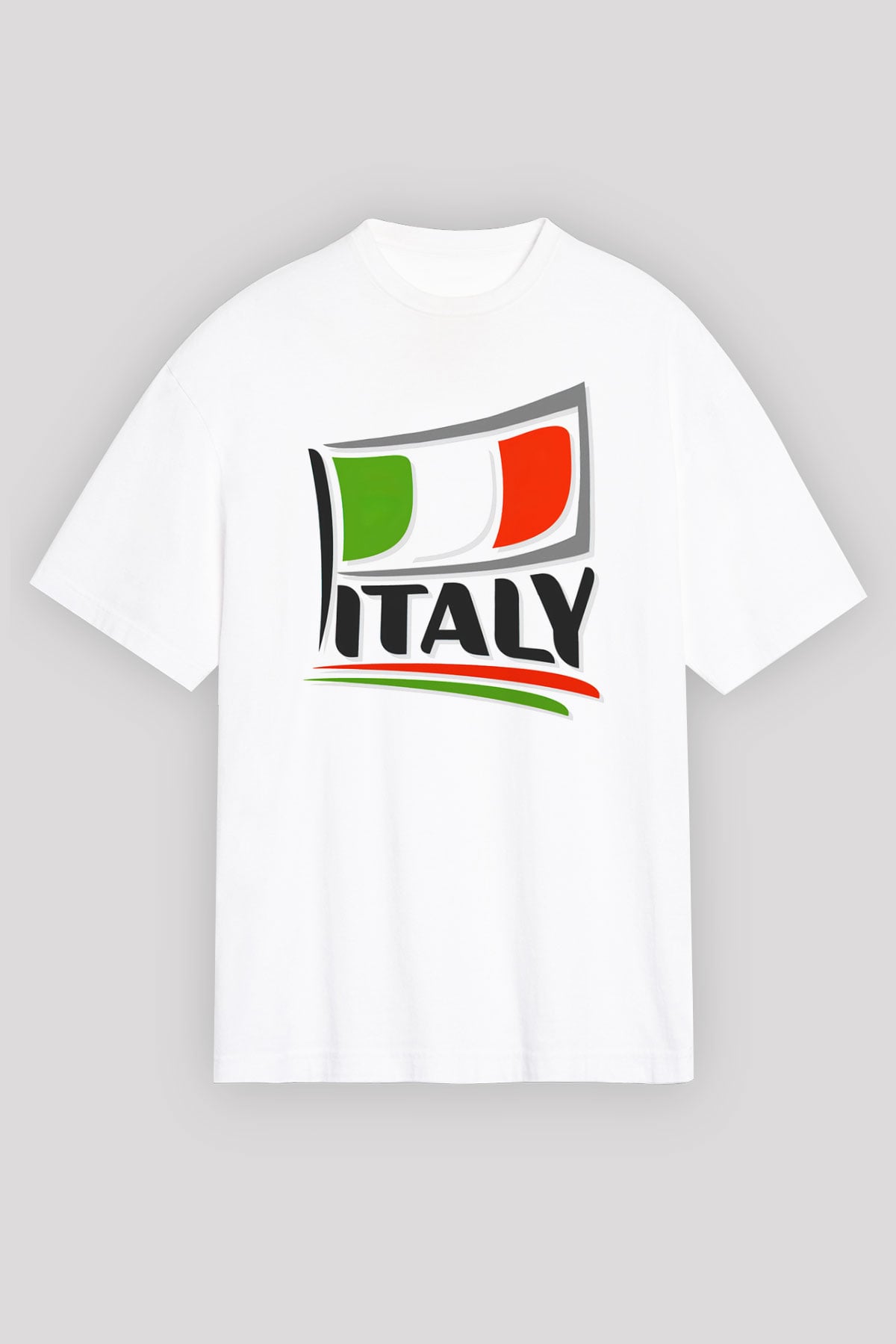 İtalya Beyaz Unisex Oversize Tişört T-Shirt