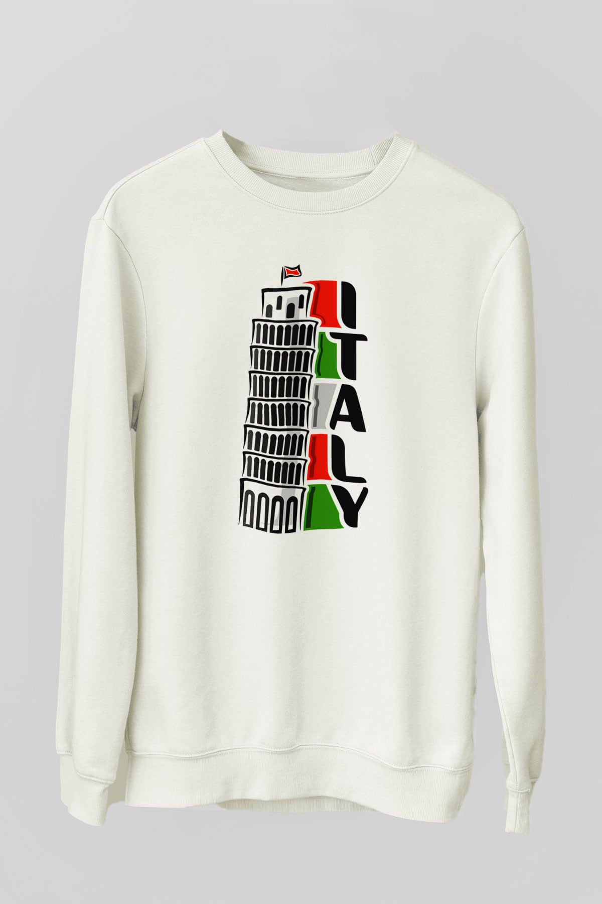 İtalya Beyaz Unisex Sweatshirt