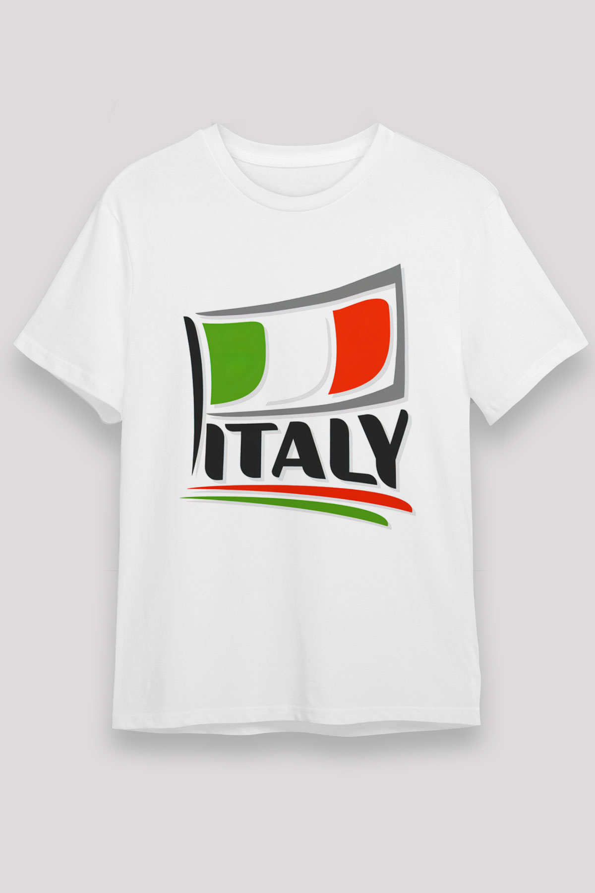 İtalya Beyaz Unisex Tişört T-Shirt - TişörtFabrikası