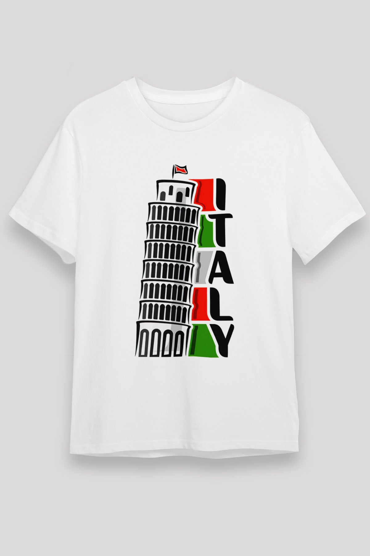 İtalya Beyaz Unisex Tişört T-Shirt - TişörtFabrikası