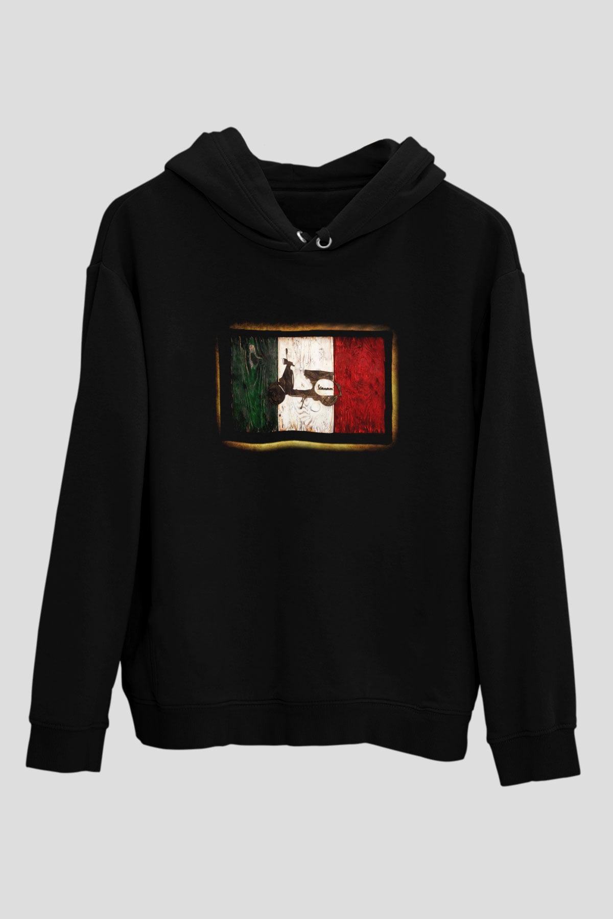İtalya Siyah Unisex Hoodie