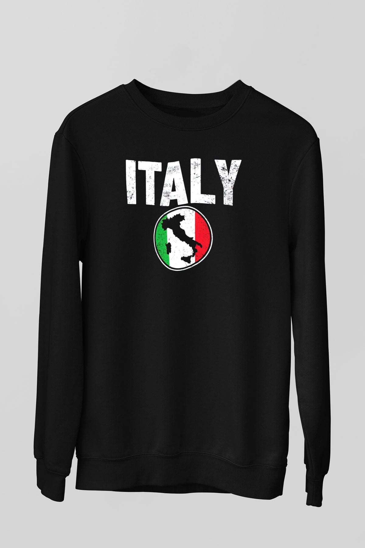 İtalya Siyah Unisex Sweatshirt