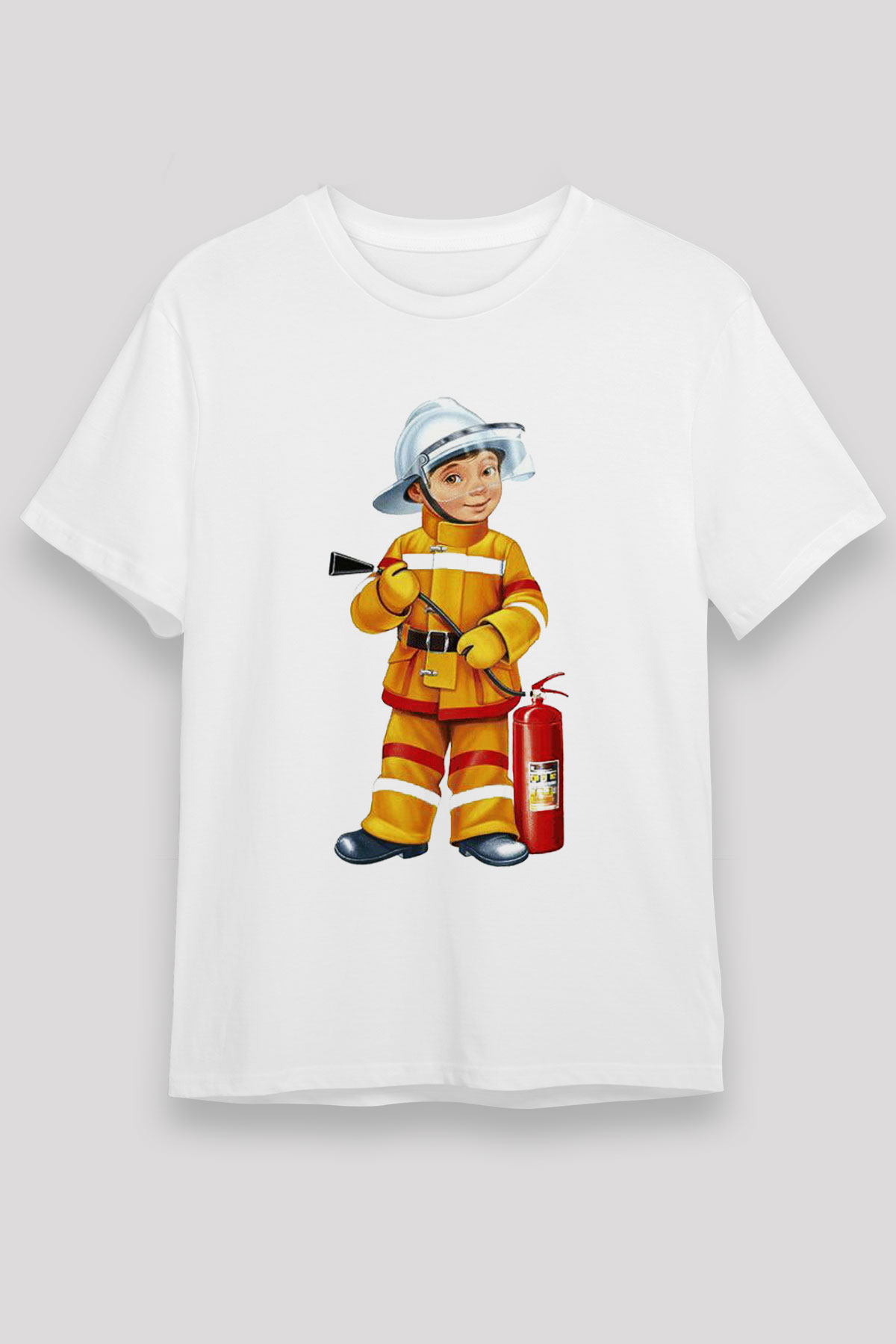 İtfaiyeci Beyaz Unisex Tişört T-Shirt - TişörtFabrikası