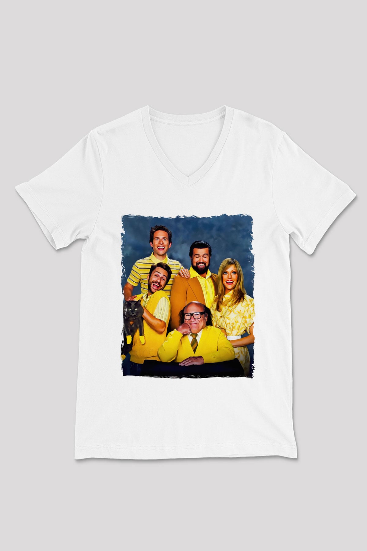 Its Always Sunny in Philadelphia Beyaz Unisex V Yaka Tişört