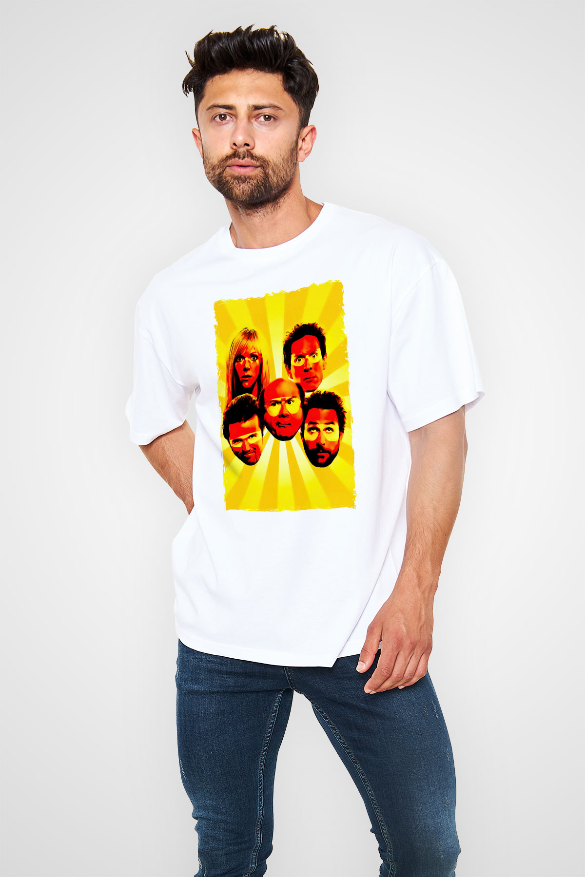 Its Always Sunny in Philadelphia Beyaz Oversize Tişört Oversize T-shirt