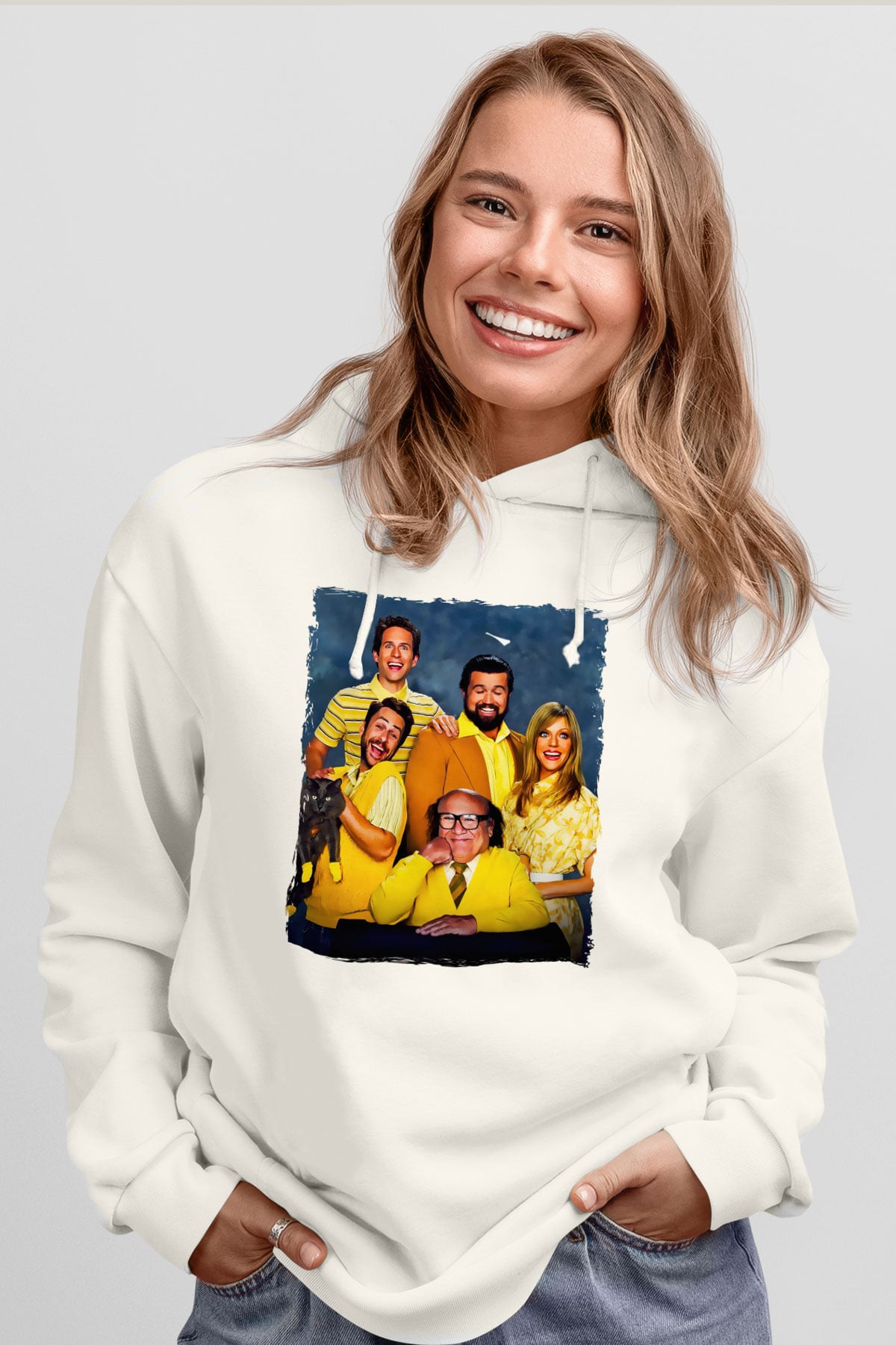 Its Always Sunny in Philadelphia Beyaz Unisex Hoodie