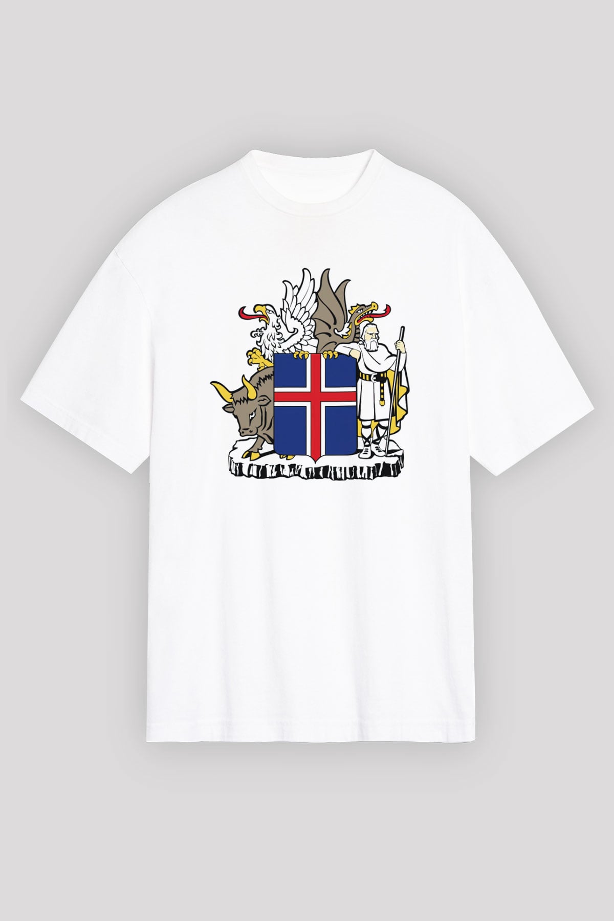 İzlanda Beyaz Unisex Oversize Tişört T-Shirt