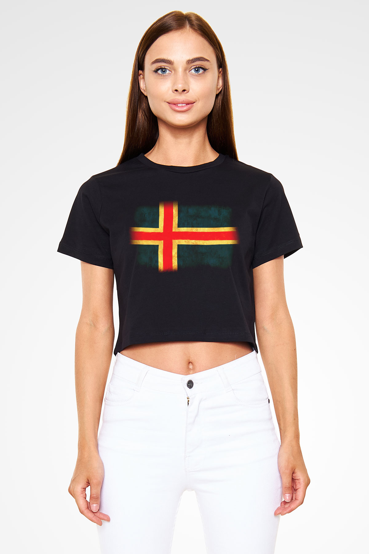 İzlanda Siyah Crop Top Tişört