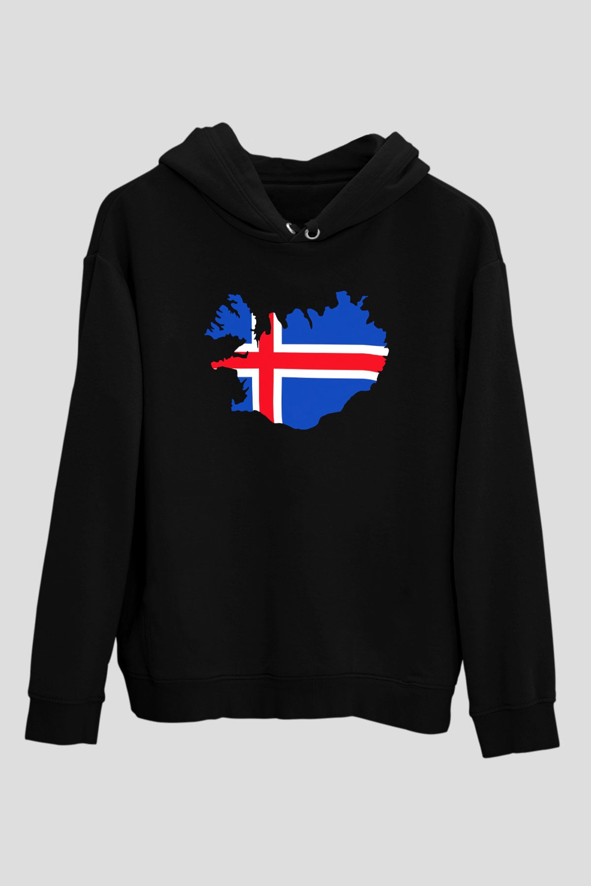 İzlanda Siyah Unisex Hoodie
