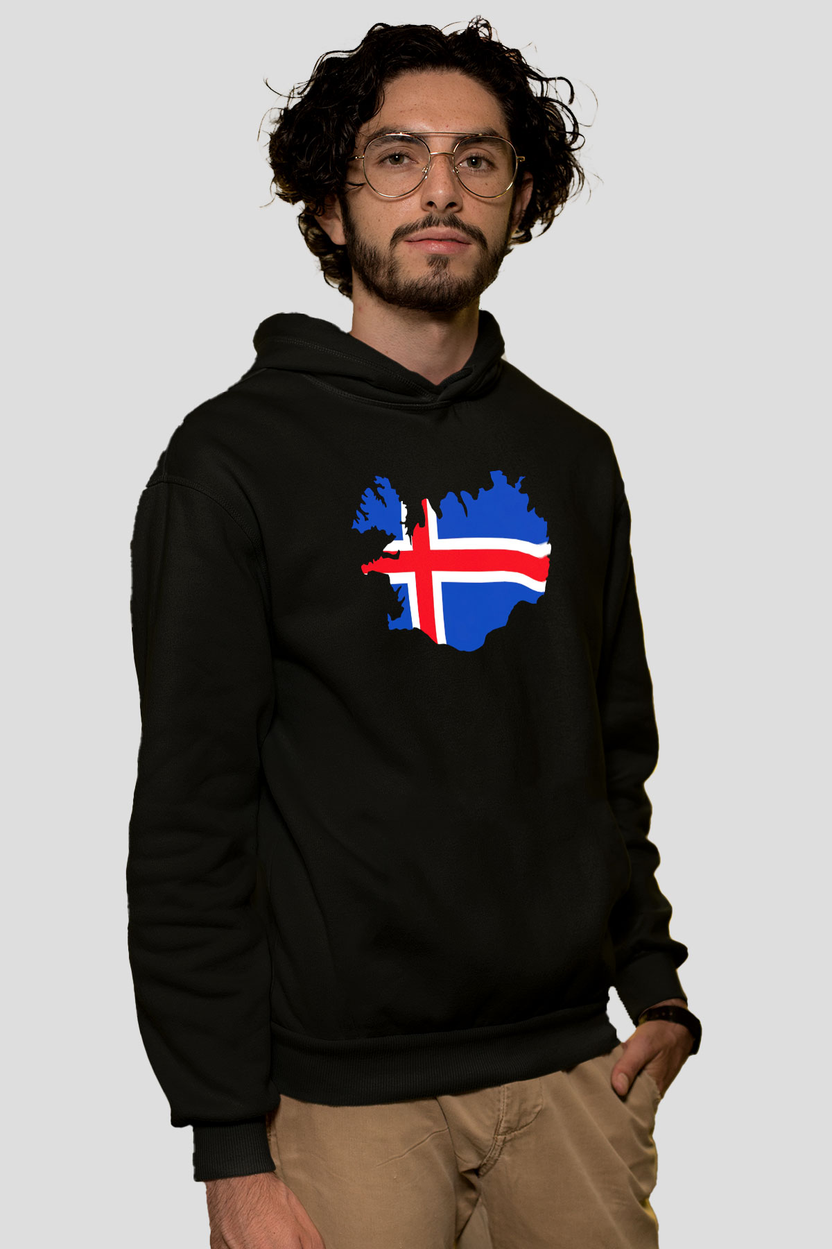 İzlanda Siyah Unisex Hoodie