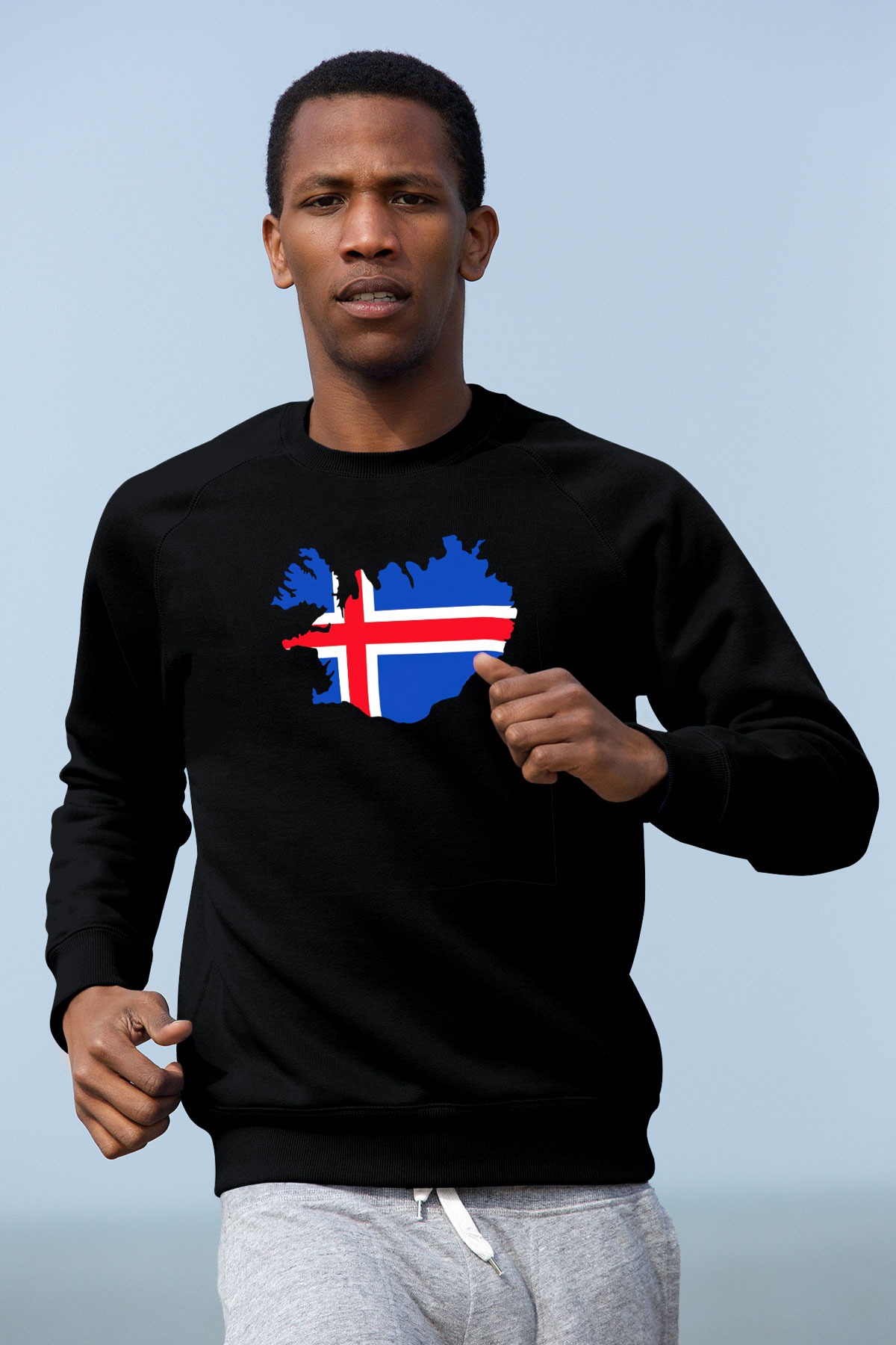 İzlanda Siyah Unisex Sweatshirt