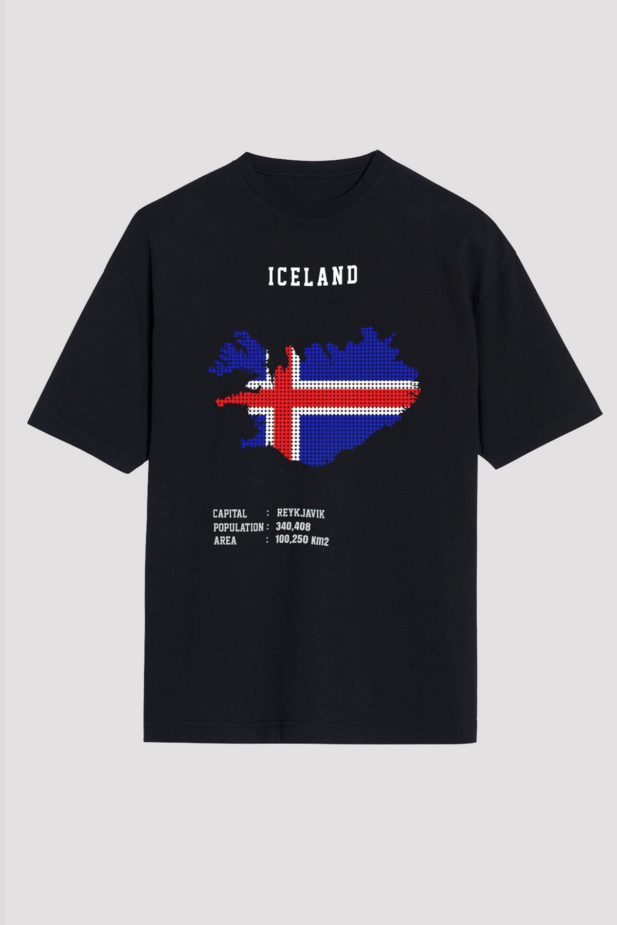İzlanda Siyah Oversize Tişört Oversize T-shirt - TişörtFabrikası