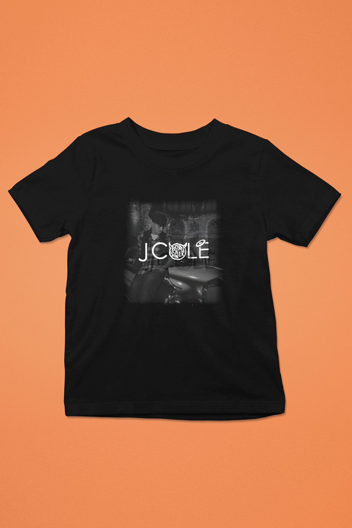 J. Cole Baskılı Siyah Unisex Çocuk Tişört