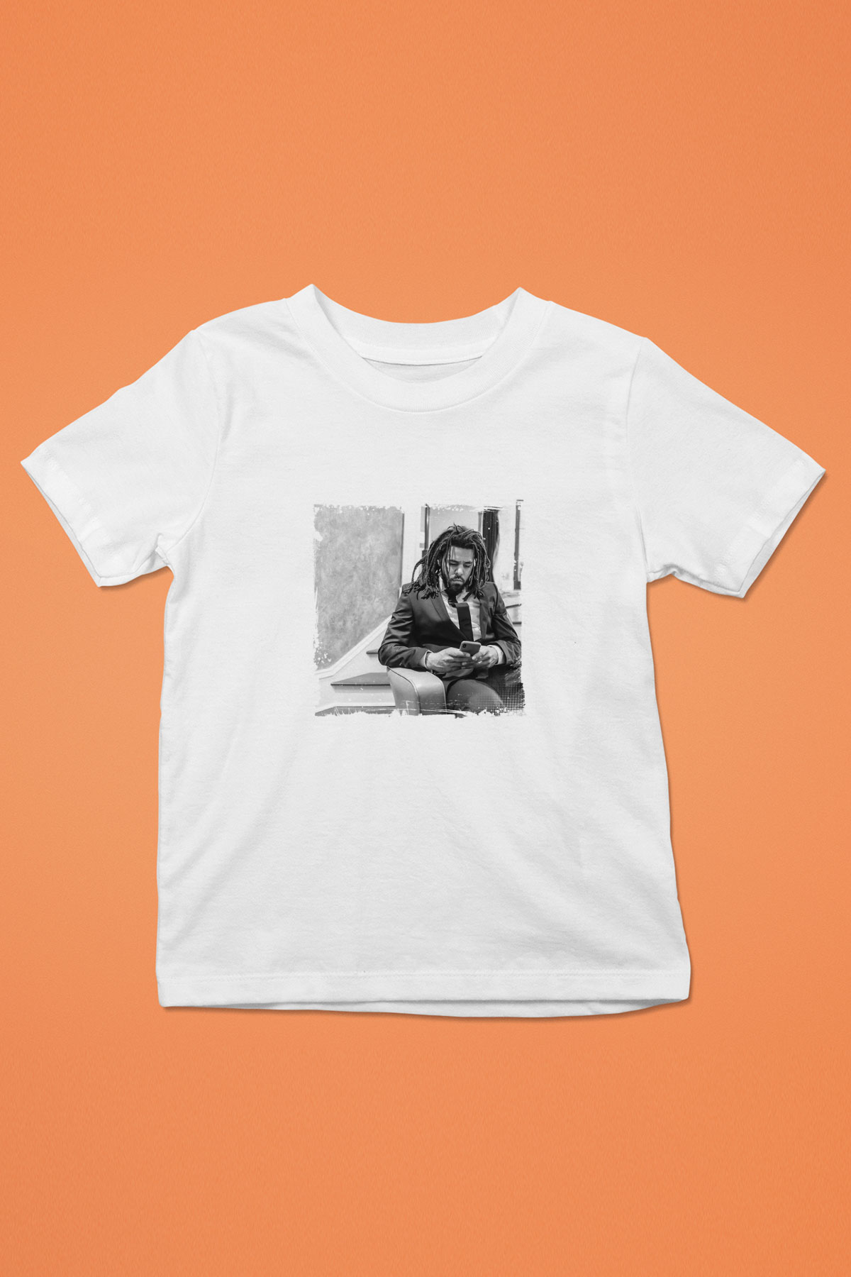 J. Cole Baskılı Unisex Beyaz Çocuk Tişört