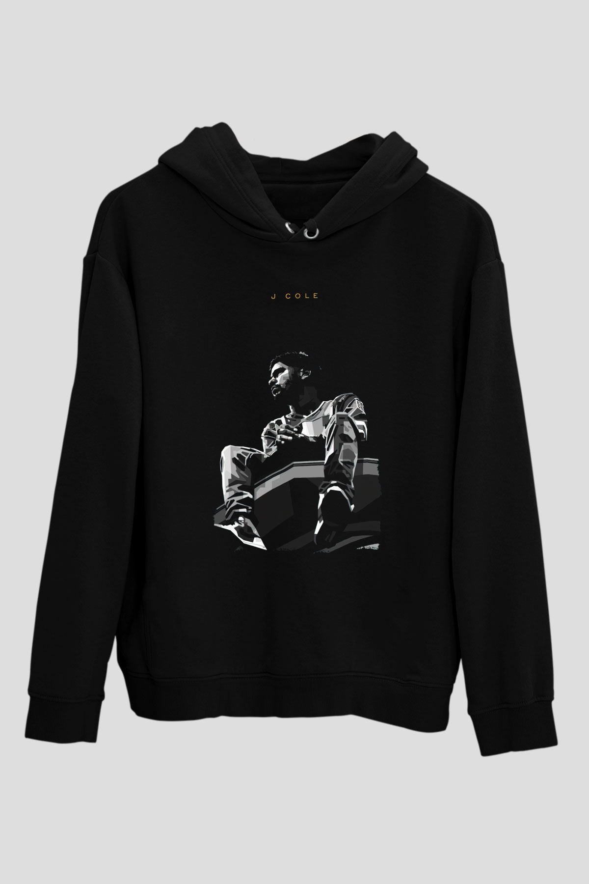 J. Cole Siyah Unisex Kapüşonlu Sweatshirt