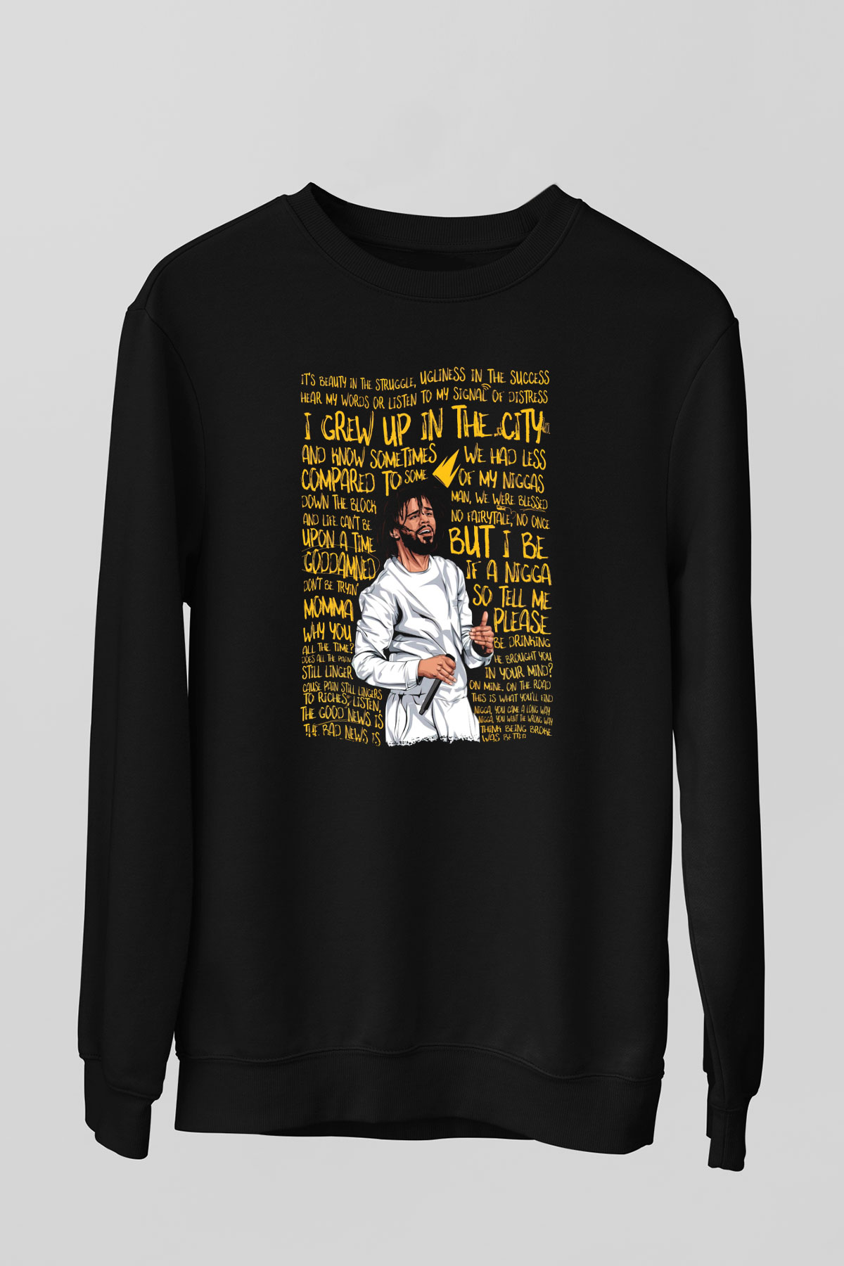 J. Cole Siyah Unisex Sweatshirt