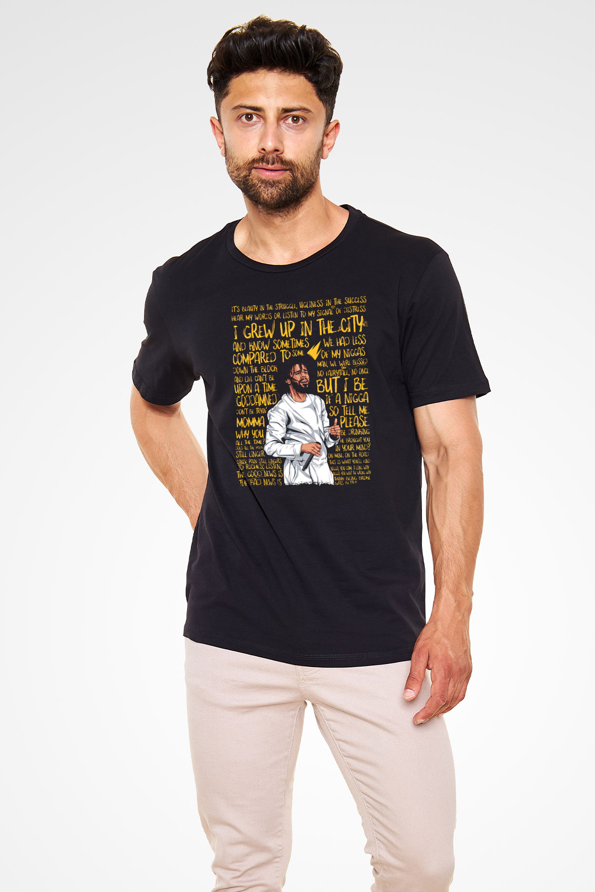J. Cole Siyah Unisex Tişört T-Shirt - TişörtFabrikası