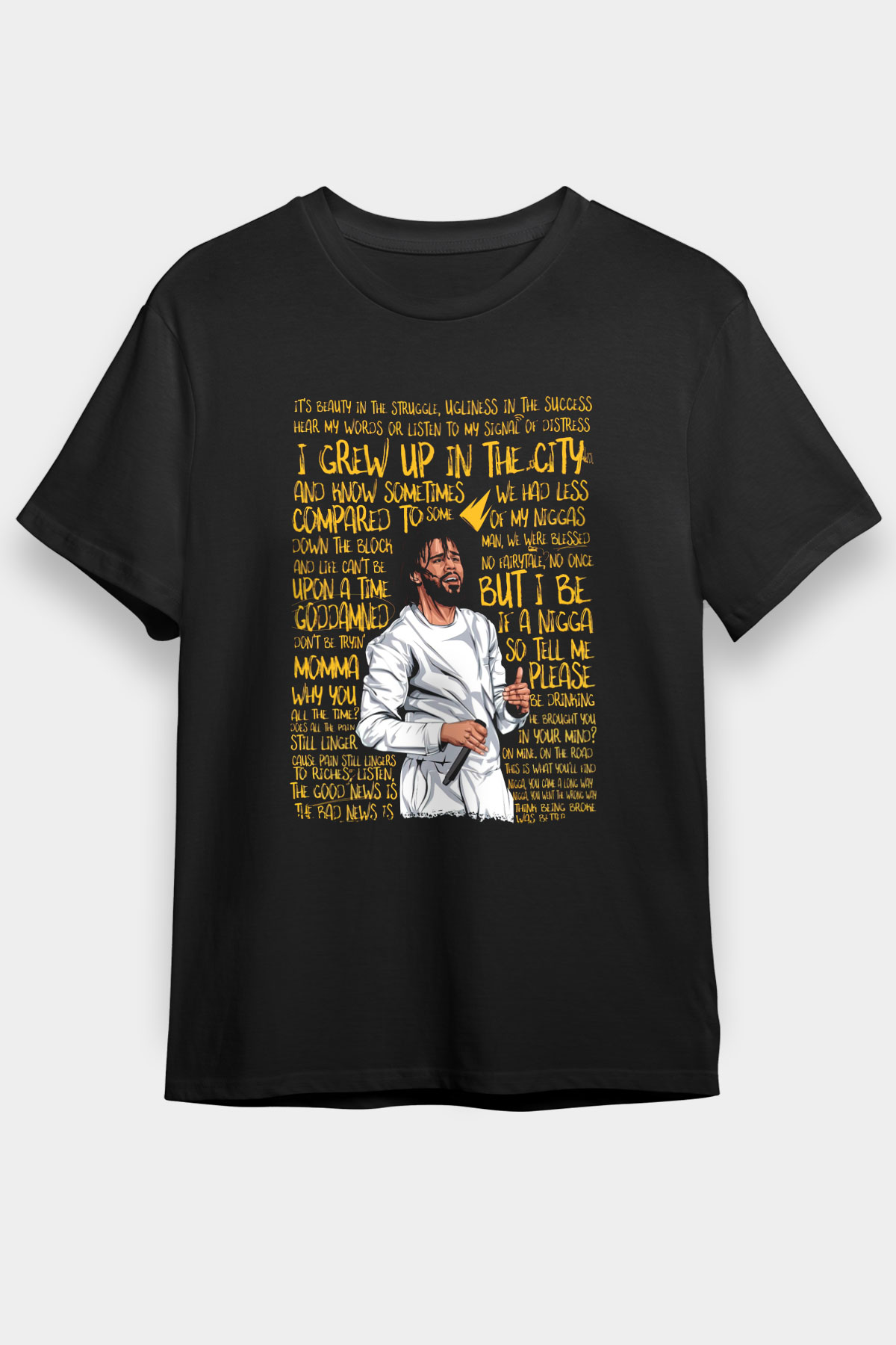 J. Cole Siyah Unisex Tişört T-Shirt - TişörtFabrikası